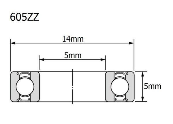 แบริ่ง ตลับลูกปืน ลูกปืน Bearing ล้อ รถเข็น จักรยาน มอไซด์ รถยนต์ 605ZZ ขนาด 5X14X5mm #605ZZ (1 ตัว) - Image 4