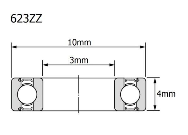 ลูกปืน ตลับลูกปืน แบริ่ง Bearing ล้อ รถเข็น จักรยาน มอไซด์ รถยนต์ 623ZZ ขนาด 3X10X4mm #623ZZ (1 ตัว) - Image 4