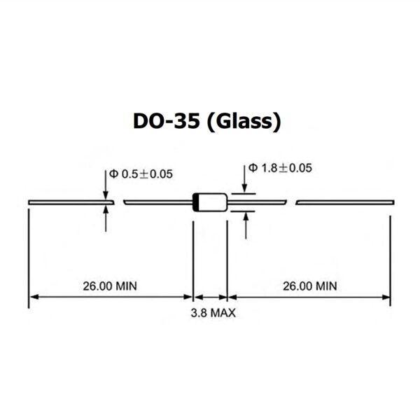 (5 ตัว) ไดโอด ซีเนอร์ไดโอด Zener Diode DO-35 (Glass) 1/2W 2.2V ถึง 33V เบอร์ BZX55C2V2 ถึง BZX55C33V #DO-35 (Glass) - Image 3