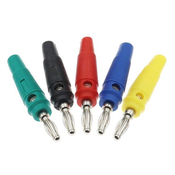 บานานาแจ็ค แจ็คกล้วย แจ็ค แจ็คลำโพง หัวแจ็ค ตัวผู้ ปลอกยาง Banana Jack Banana Connector 4mm #BJ แบบ D หัวเงิน (1 ตัว)