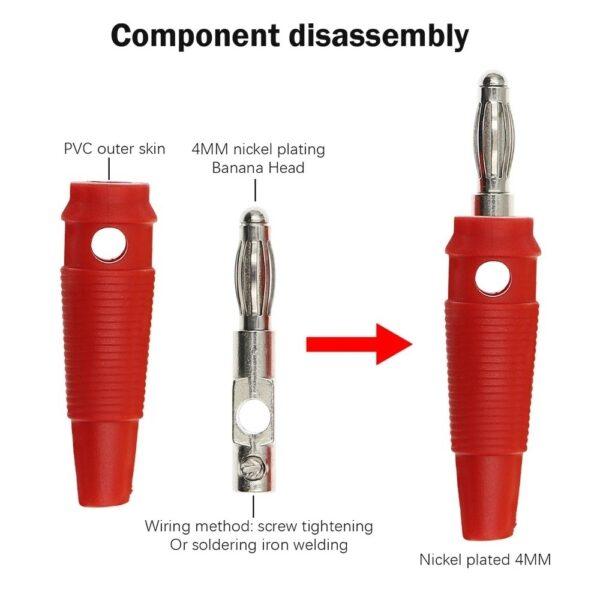 บานานาแจ็ค แจ็คกล้วย แจ็ค แจ็คลำโพง หัวแจ็ค ตัวผู้ ปลอกยาง Banana Jack Banana Connector 4mm #BJ แบบ D หัวเงิน (1 ตัว) - Image 4