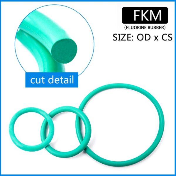 ซีล O-Ring โอริง เขียว ยางฟลูออรีน FKM ปะเก็น Oring Fluorine Rubber หนา CS 2.5mm #โอริง FKM เขียว หนา 2.5mm (1 ตัว) - Image 4