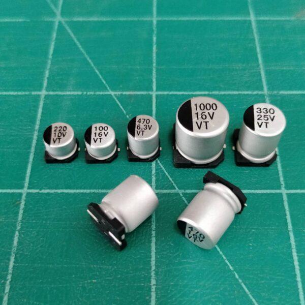 คาปาซิเตอร์ ตัวเก็บประจุ ตัว C อลูมิเนียม SMD Electrolytic Capacitor 6.3V #SMD-Capacitor 6.3V (1 ตัว) - Image 2