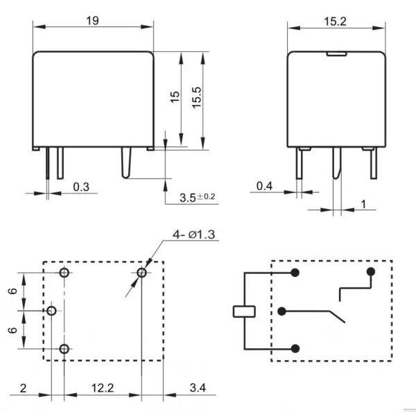 Relay รีเลย์ HF Hongfa แท้ คอยล์ 5VDC 12VDC 24VDC 4pin JQC-3FF 5VDC-1HS 12VDC-1HS 24VDC-1HS #JQC-3FF 4P HF (1 ตัว) - Image 4