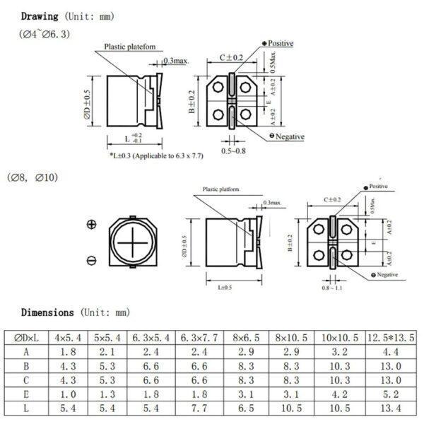 คาปาซิเตอร์ ตัวเก็บประจุ ตัว C อลูมิเนียม SMD Electrolytic Capacitor 6.3V #SMD-Capacitor 6.3V (1 ตัว) - Image 3