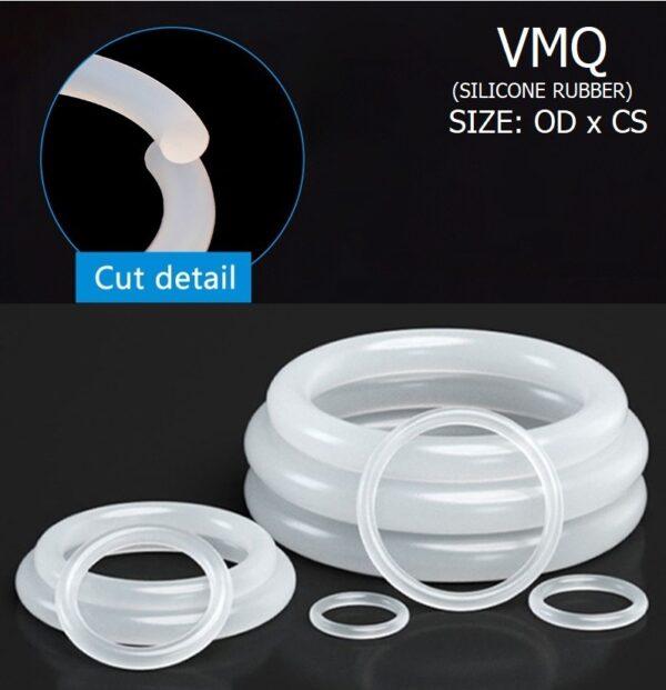 ซีล O-Ring โอริง ขาว ยางซิลิโคน VMQ ปะเก็น Oring Silicone Rubber หนา CS 2mm #โอริง VMQ ขาว หนา 2mm (1 ตัว) - Image 4