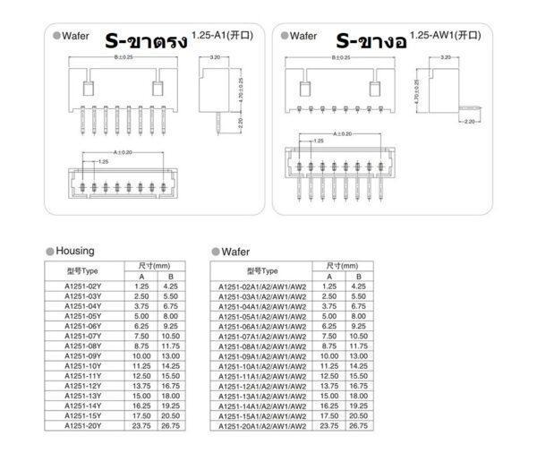 หัวต่อ ปลั๊ก JST Plug Connector ซ็อคเก็ต Socket หมุดต่อสาย Crimp Terminal รุ่น Micro JST1.25 #หัวต่อ Micro JST1.25 - Image 4