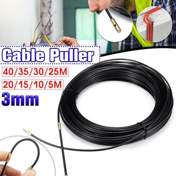 ฟิชเทป ดึงสายไฟ ร้อยท่อ นำสายไฟ ไฟเบอร์กลาส Fiberglass Fish tape 3 มม. 5 10 15 20 25 30 35 40 เมตร #ฟิชเทป ดำ (1 ม้วน) - Image 5