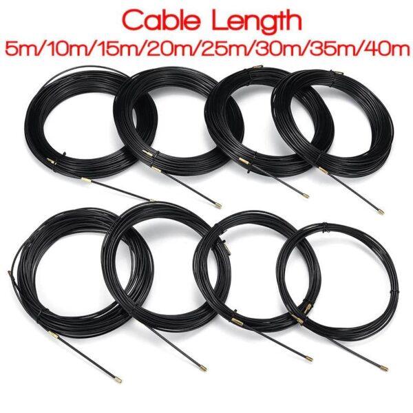 ฟิชเทป ดึงสายไฟ ร้อยท่อ นำสายไฟ ไฟเบอร์กลาส Fiberglass Fish tape 3 มม. 5 10 15 20 25 30 35 40 เมตร #ฟิชเทป ดำ (1 ม้วน) - Image 2