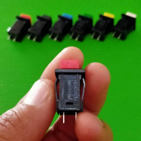 สวิทช์ ON-OFF ปุ่มกด Push Button Switch 14x14mm 2 Pin DS-429A Self lock, DS-429B No lock #DS-429A-B (1 ตัว) - Image 2