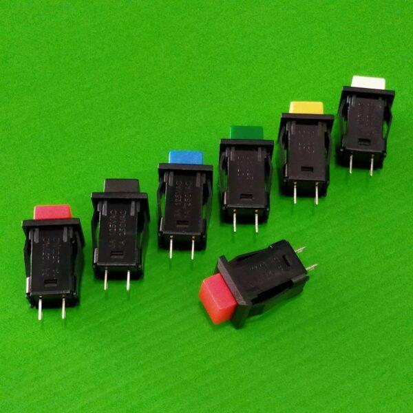 สวิทช์ ON-OFF ปุ่มกด Push Button Switch 14x14mm 2 Pin DS-429A Self lock, DS-429B No lock #DS-429A-B (1 ตัว)