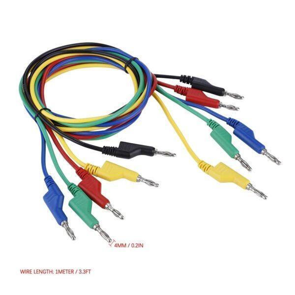 (5 เส้น) สายทดสอบ สายไฟ สายซิลิโคน สายปลั๊กกล้วย หัวคู่ Banana Plug Double Ended Wire Test Lead Multimeter #M13-P1036 - Image 3