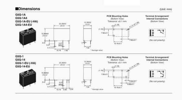 Relay รีเลย์ ออมรอน Omron แท้ คอยล์ 5VDC 12VDC 24VDC 4Pin G5Q-1A-EU #G5Q-1A-EU 4P Omron (1 ตัว) - Image 5