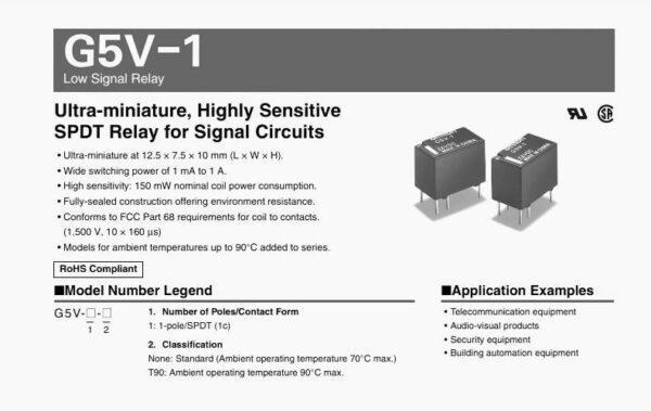 Relay รีเลย์ Omron แท้ คอยล์ 5VDC 12VDC 24VDC 6Pin G5V-1 #G5V-1 6P Omron (1 ตัว) - Image 5