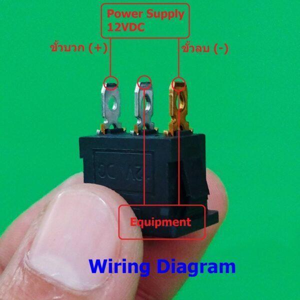 สวิทช์ กระดก Switch รถยนต์ มอไซด์ มีไฟโชว์ Mini Rocker 3pin 12VDC #สวิทช์ 15x21mm (12VDC) (1 ตัว) - Image 4