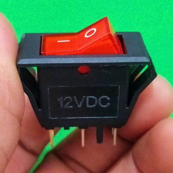 Switch สวิทช์ กระดก รถยนต์ มอไซด์ มีไฟโชว์ Mini Rocker 3pin 12VDC #สวิทช์ 16x32mm (12VDC) (1 ตัว) - Image 3