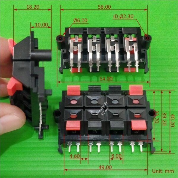 แท็บลำโพง ขั้วต่อลําโพง เครื่องเสียง ลําโพง Speaker Terminal Box Push in Jack Spring Load #STB-SL06 (1 ตัว) - Image 5