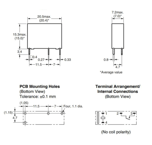 Relay รีเลย์ 4 ขา คอยล์ 5VDC 12VDC 24VDC 5A 250VAC #G5NB-1A-E 4P OMRON (1 ตัว) - Image 3