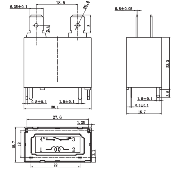 รีเลย์ แอร์ Relay คอยล์ 12VDC 4 ขา 20A 250VAC **ของแท้** #SFK-112DM SANYOU (1 ตัว) - Image 5