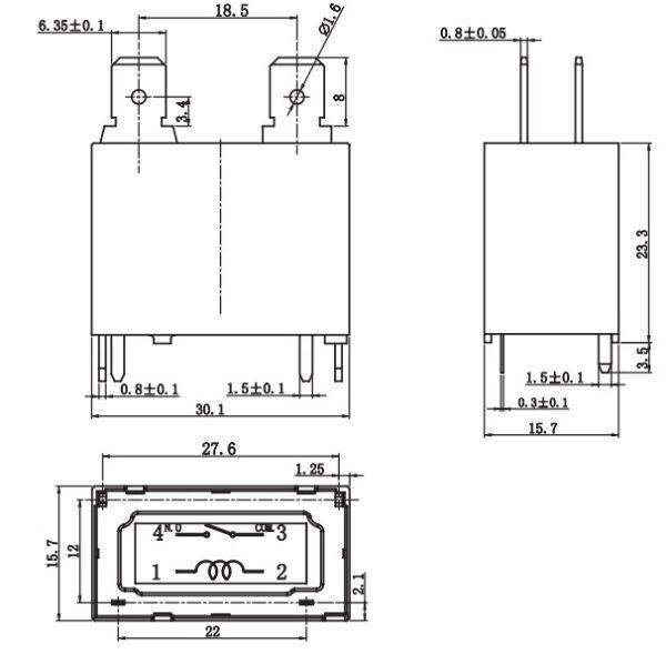 Relay รีเลย์ แอร์ SANYOU แท้ คอยล์ 12VDC 4pin 25A 250VAC #SFK-112DM-E SANYOU (1 ตัว) - Image 6