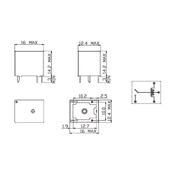 Relay รีเลย์ คอยล์ 5VDC 12VDC 24VDC 4 ขา SRA-05VDC-AL SRA-12VDC-AL SRA-24VDC-AL #SRA 4P SONGLE (1 ตัว) - Image 3