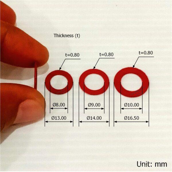 (5 ตัว) แหวนรองแกน แหวนพัดลม แหวนสวมแกน แหวนไฟเบอร์ สีแดง 8mm 9mm 10mm อะไหล่ ชิ้นส่วน พัดลมทั่วไป #แหวนไฟเบอร์ แดง - Image 6