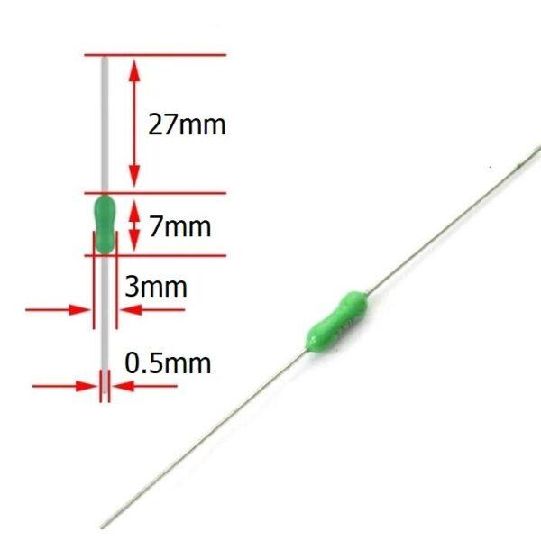 ฟิวส์ Pico Fuse ฟิวส์พิโค ฟิวส์เขียว ฟิวส์ตัวต้านทาน Green Fuse R-Fuse 125/250V 3x7mm #3x7G-LF251 (1 ตัว) - Image 3