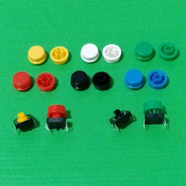 สวิทช์ B3F ปุ่มกด ไมโครสวิทช์ กดติด-ปล่อยดับ DIP Push Button Switch 12x12x7.3mm #B3F-ดำ (DIP) (1 ตัว) - Image 6