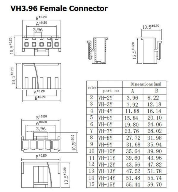 หัวต่อ ปลั๊ก JST Plug Connector ซ็อคเก็ต Socket  หมุดต่อสาย Crimp Terminal รุ่น VH3.96 #หัวต่อ VH3.96 - Image 4