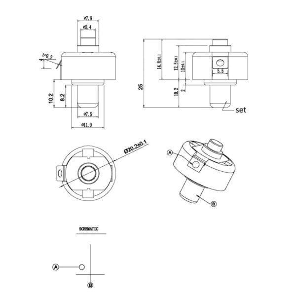 สวิทช์ ไฟฉาย กดติด-กดดับ ปุ่มกด ON-OFF Flashlight Switch 20x25mm #C8-20mm (1 ตัว) - Image 4