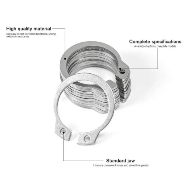 คลิปหนีบ C clip แหวนล็อค กิ๊ปล็อค External Ring แบบล็อคนอก แกน 26-50mm #C clip ล็อคนอก-เงิน (1 ตัว) - Image 3