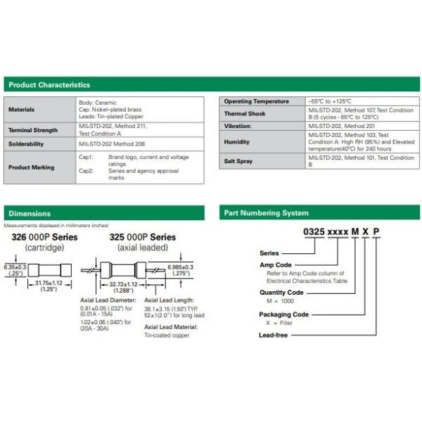 ฟิวส์ ไมโครเวฟ เซรามิค Microwave Ceramic Fuse Littelfuse LF 326 Series 6.3×32mm 8A 10A 12A 15A #C6.3x32-LF326 (1 ตัว) - Image 5