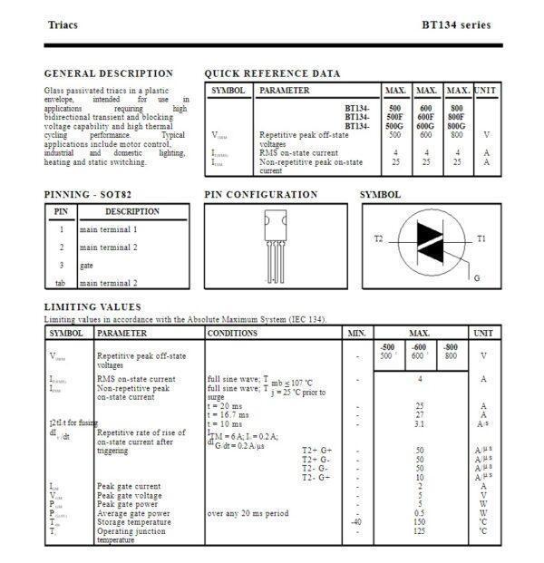 ไตรแอก Triac BT134-600D BT134-600E 4A 600V SOT82 #ไตรแอค SOT82 (1 ตัว) - Image 5