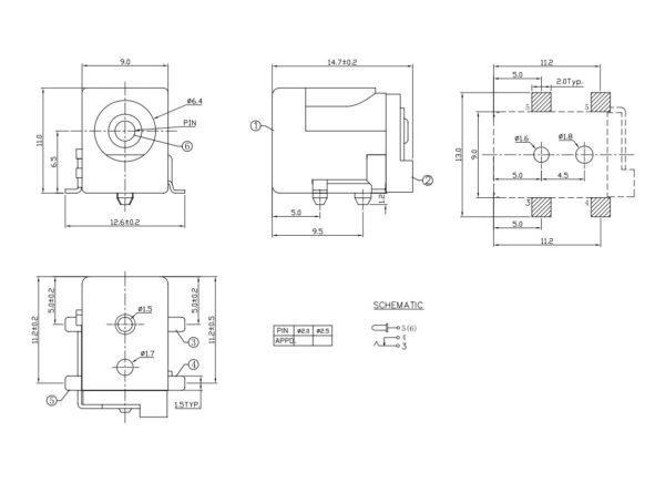 DC Socket ซ็อคเก็ต 5.5x2.1mm แจ็ค ดีซีแจ็ค DC Jack ปลั๊ก DC Plug Connector SMD DC-050 #S-DC050 (SMD) (1 ตัว) - Image 3