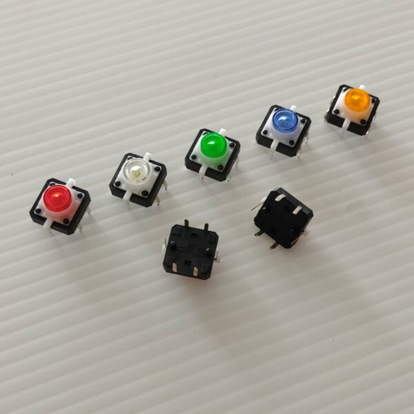 สวิทช์ LED ปุ่มกด กดติด-ปล่อยดับ DIP Push Button Tact Switch #DIP 6 ขา 12x12x7.3mm มีไฟ (1 ตัว) - Image 2