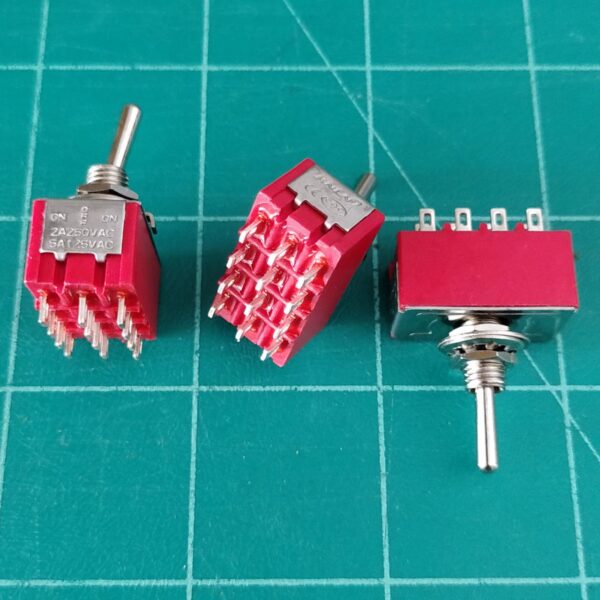 สวิทช์ สลับ โยก Miniature Toggle Switch 12 ขา 12P 2A 250V MTS-402 MTS-403 #MTS 12P (1 ตัว) - Image 2