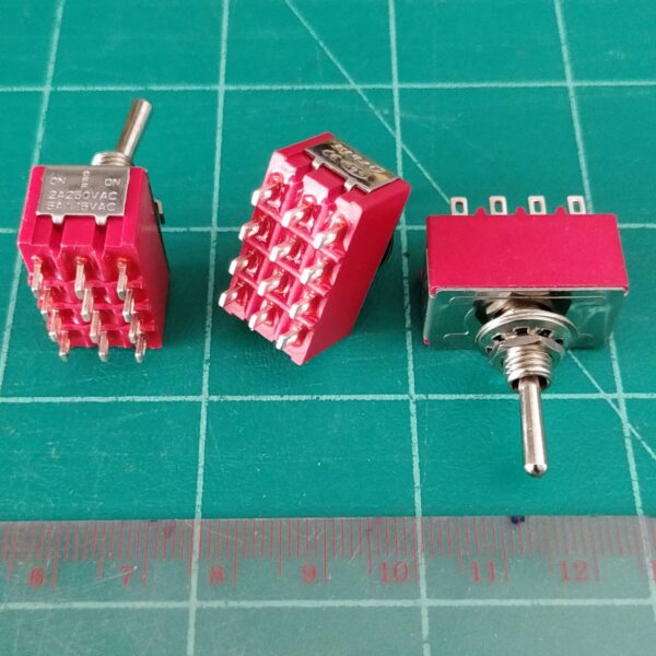 สวิทช์ สลับ โยก Miniature Toggle Switch 12 ขา 12P 2A 250V MTS-402 MTS-403 #MTS 12P (1 ตัว) - Image 3
