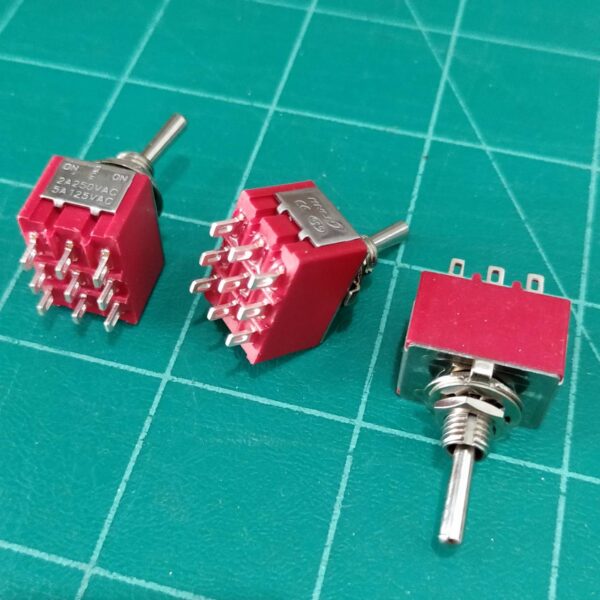 สวิทช์ สลับ โยก Miniature Toggle Switch 9 ขา 9P 2A 250V MTS-302 MTS-303 #MTS 9P (1 ตัว) - Image 2