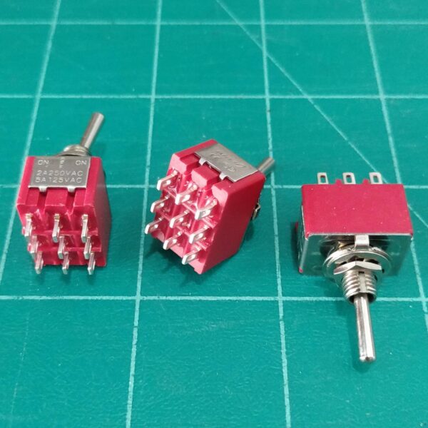 สวิทช์ สลับ โยก Miniature Toggle Switch 9 ขา 9P 2A 250V MTS-302 MTS-303 #MTS 9P (1 ตัว)