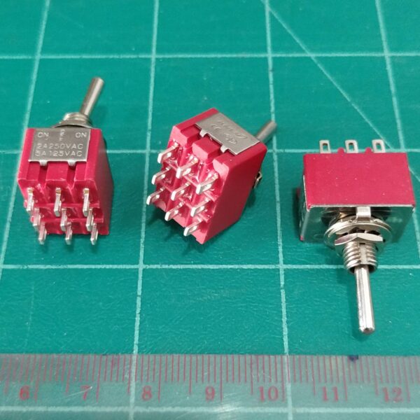 สวิทช์ สลับ โยก Miniature Toggle Switch 9 ขา 9P 2A 250V MTS-302 MTS-303 #MTS 9P (1 ตัว) - Image 3