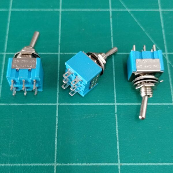 สวิทช์ สลับ โยก Miniature Toggle Switch 6 ขา 6P 6A 125V MTS-202 MTS-203 #MTS 6P (1 ตัว)