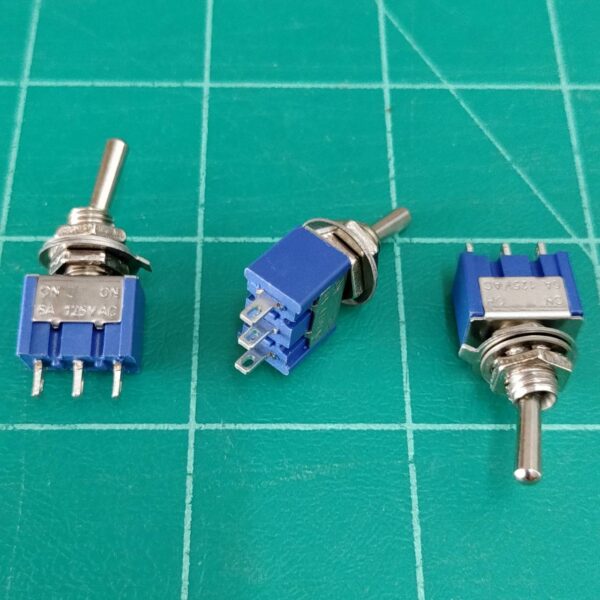 สวิทช์ สลับ โยก Miniature Toggle Switch 3 ขา 3P 6A 125V MTS-102 MTS-103 #MTS 3P (1 ตัว) - Image 4