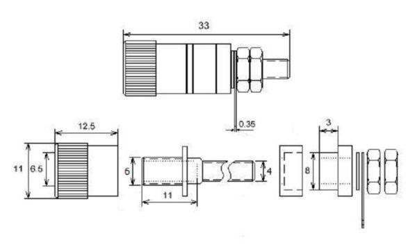 แจ็คกล้วย ซ็อคเก็ต ขั้วต่อ แจ็คลำโพง Socket Banana Jack Terminal Binding Post #JS-910B (ยาว-ผอม) (1 ตัว) - Image 5