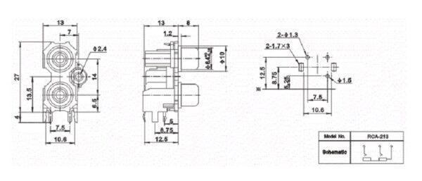 ซ็อคเก็ต เครื่องเสียง RCA Socket Stereo Audio Video RCA AV Connector RCA-213 413 613 813 #RCA-X13 (1 ตัว) - Image 5