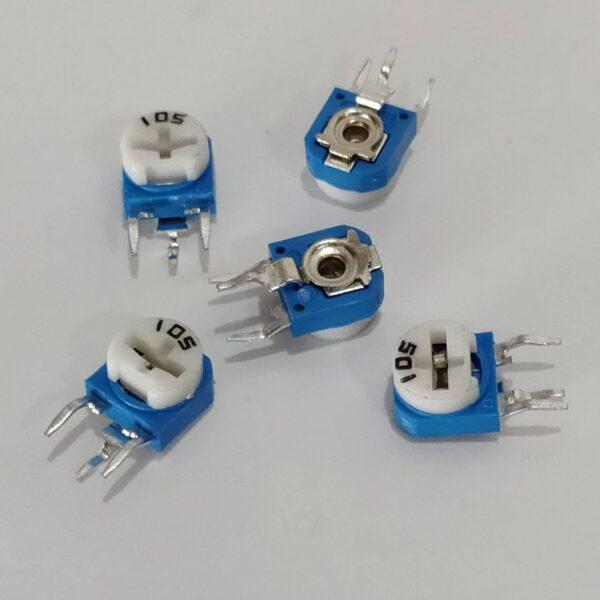 โพเทนชิโอมิเตอร์ ​​ตัวต้านทาน R ปรับค่า VR เกือกม้า Trimpot Potentiometer 101 ถึง 504 #RM063 แนวนอน (1 ตัว) - Image 2