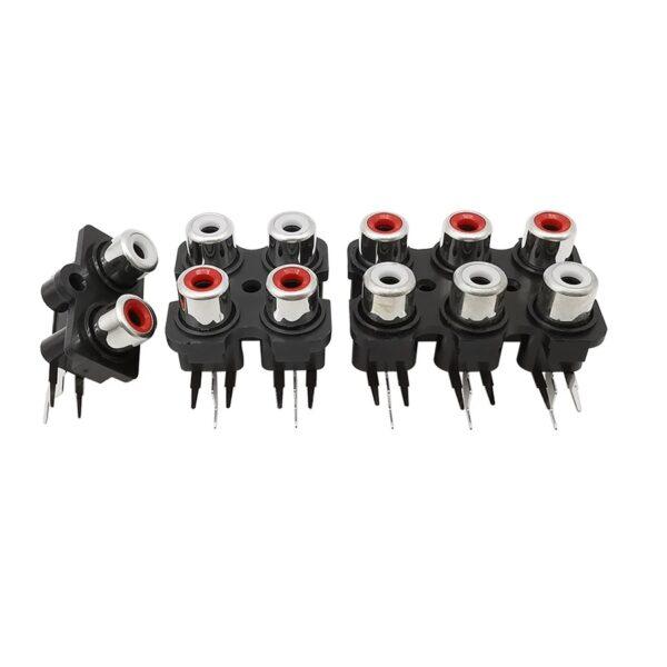 ซ็อคเก็ต เครื่องเสียง RCA Socket Stereo Audio Video RCA AV Connector 2 ช่อง 4 ช่อง 6 ช่อง #RCA-XH (1 ตัว)