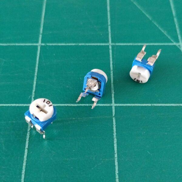 โพเทนชิโอมิเตอร์ ​​ตัวต้านทาน R ปรับค่า VR เกือกม้า Trimpot Potentiometer 101 ถึง 504 #RM065 แนวตั้ง (1 ตัว)