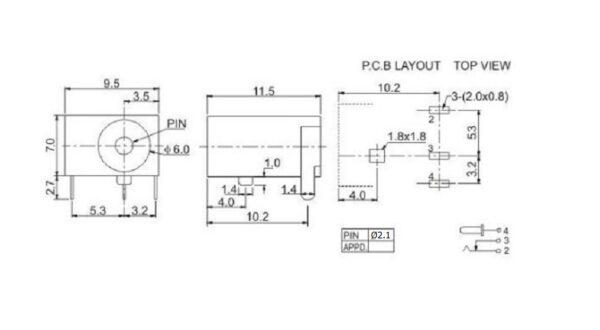 DC Socket ซ็อคเก็ต 5.5x2.1mm แจ็ค ดีซีแจ็ค DC Jack ปลั๊ก DC Plug Connector 3 ขา DC-044 #S-DC044 (1 ตัว) - Image 4