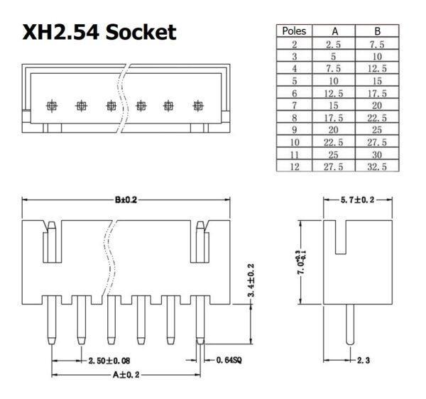 สาย JST Plug สายแบต สายปลั๊ก ตัวเมีย หัวเดี่ยว หัวคู่ Female Connector รุ่น XH2.54 2P ถึง 6P #แบบ I 20cm (1 เส้น) - Image 4