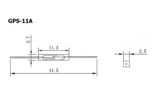 Reed Switch สวิทช์ แม่เหล็ก สวิทช์เซ็นเซอร์ Magnetic Switch NO #GPS-11A (1 ตัว) - Image 3